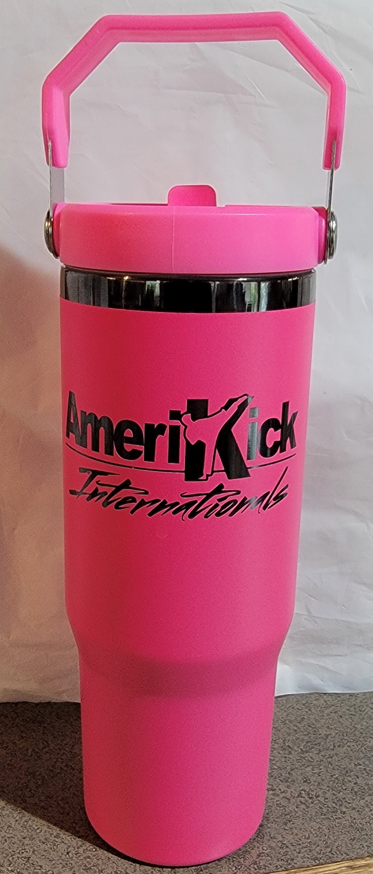 30oz AmeriKick Internationals Ion Plated Flip Straw Tumbler