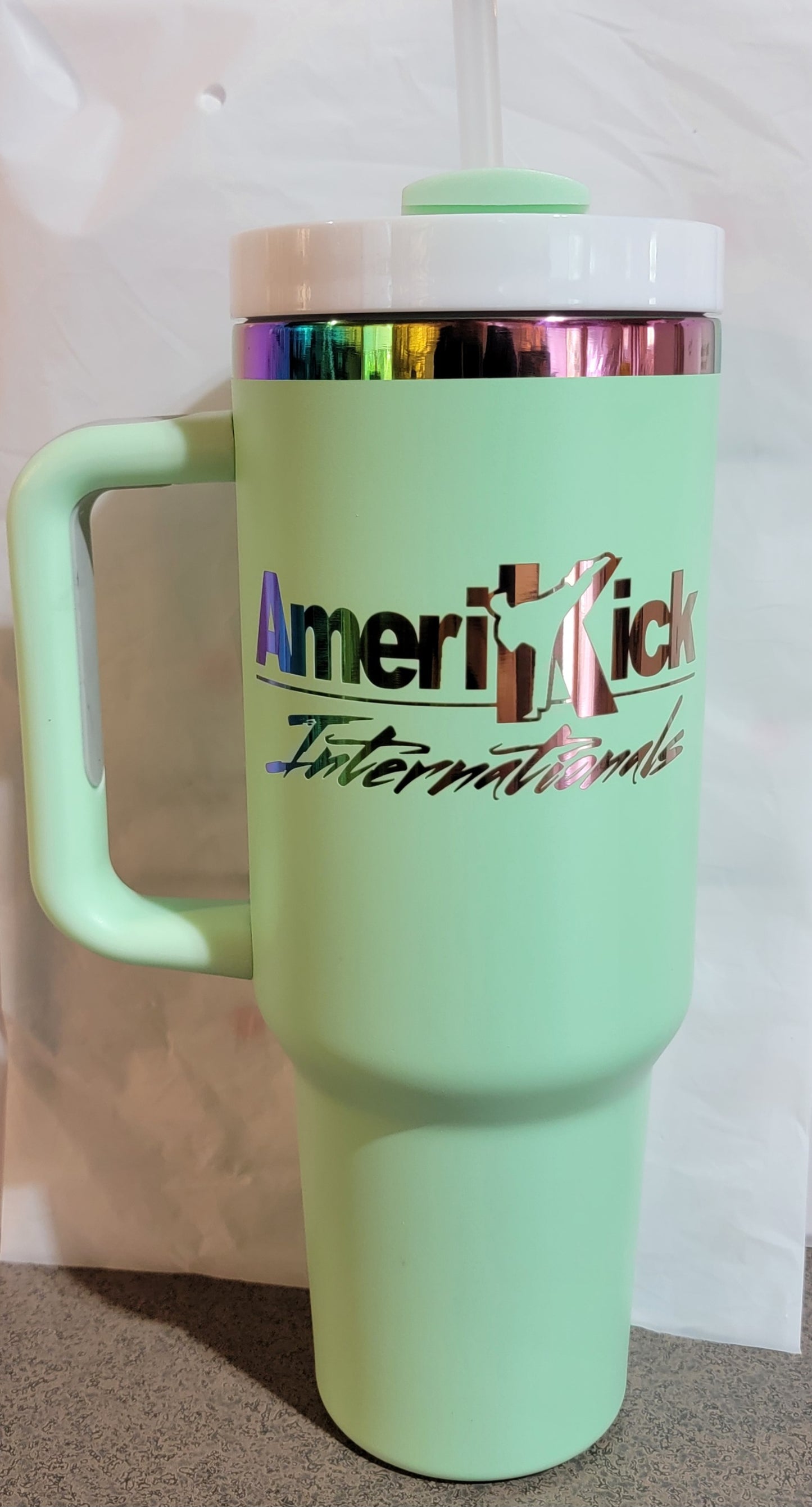 40oz Ion Plated AmeriKick Internationals Straw Tumbler