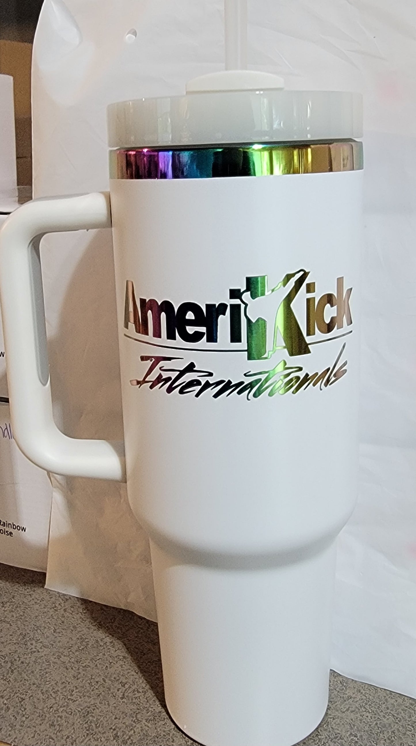40oz Ion Plated AmeriKick Internationals Straw Tumbler