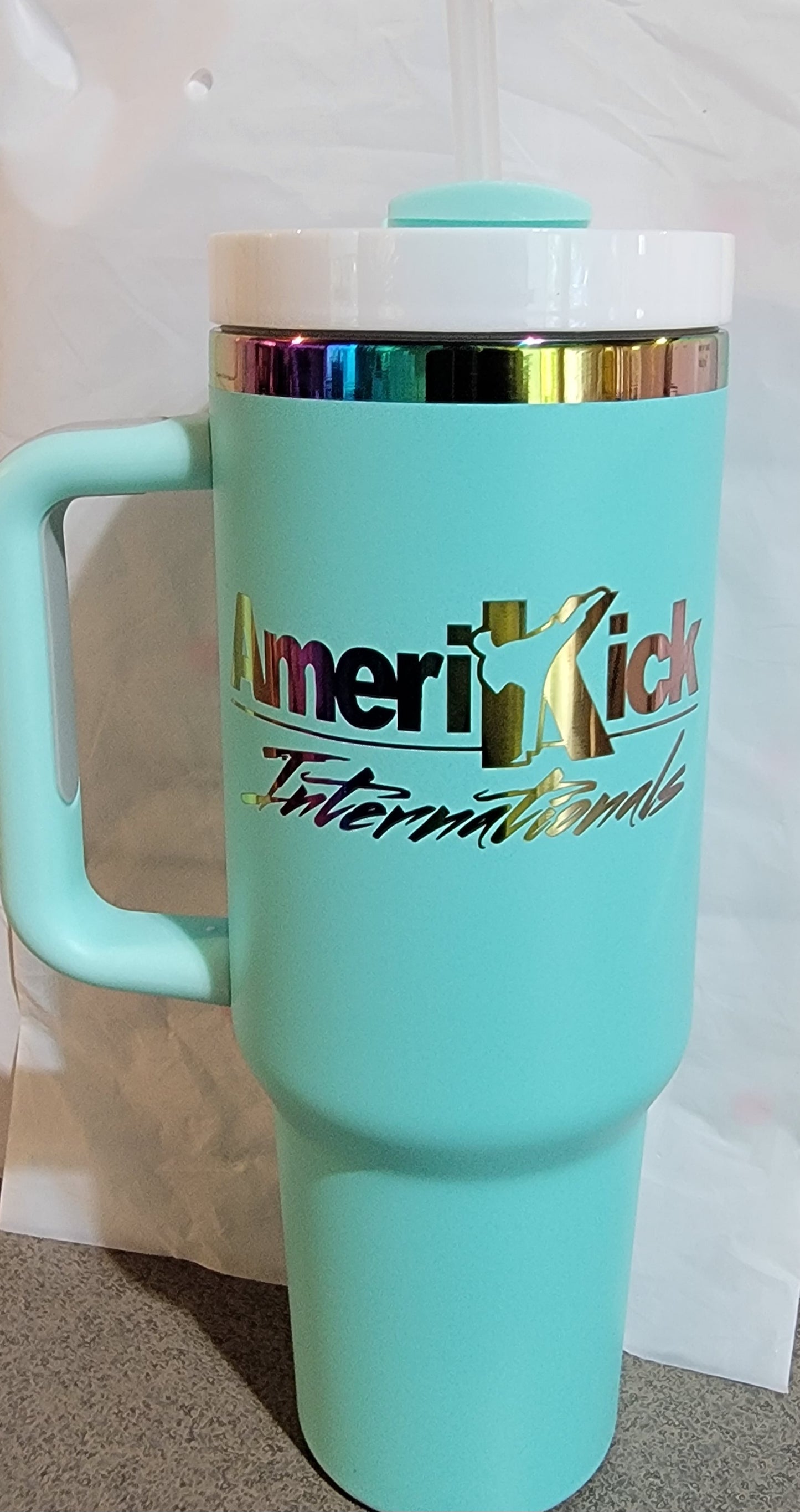 40oz Ion Plated AmeriKick Internationals Straw Tumbler