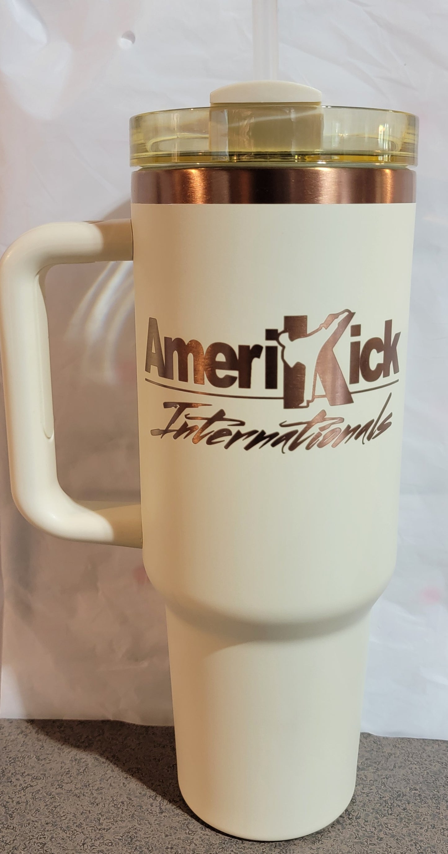 40oz Ion Plated AmeriKick Internationals Straw Tumbler