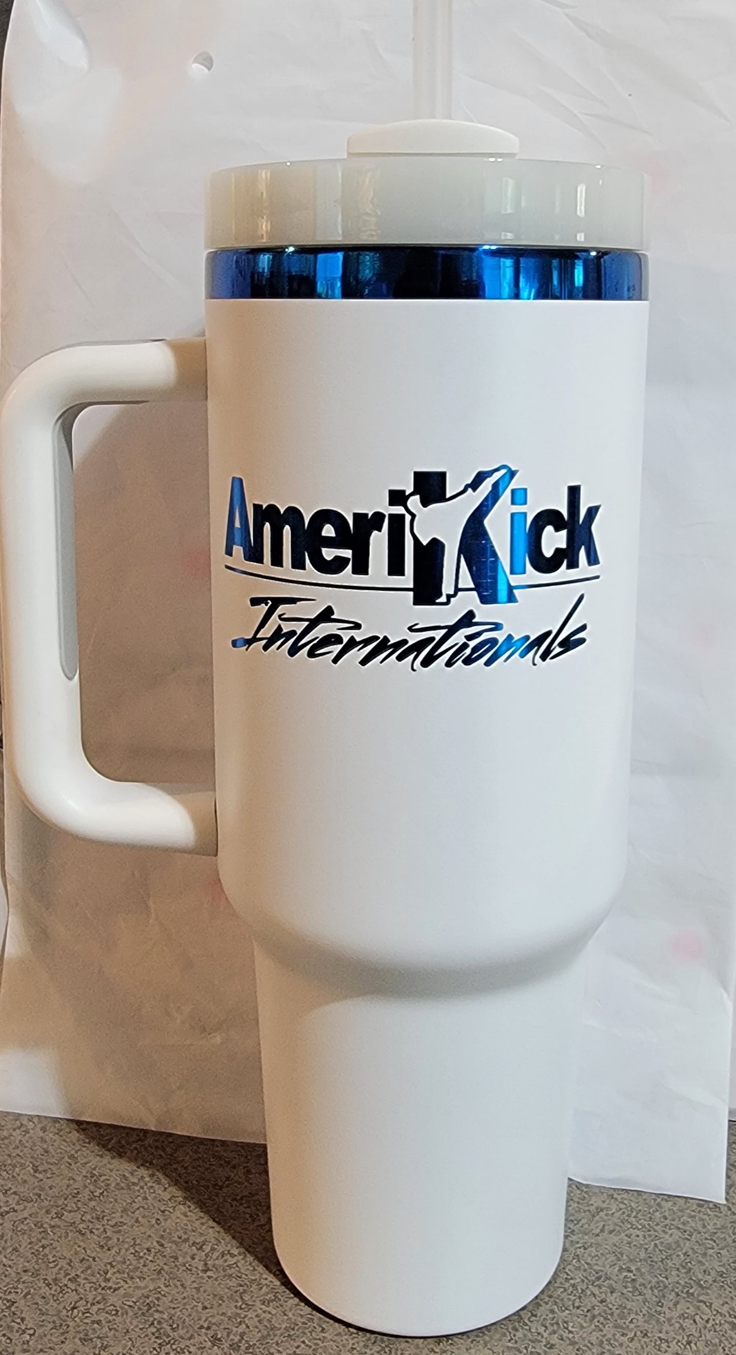 40oz Ion Plated AmeriKick Internationals Straw Tumbler