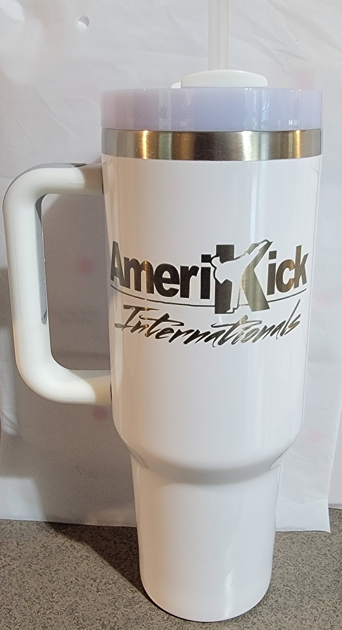 40oz Ion Plated AmeriKick Internationals Straw Tumbler