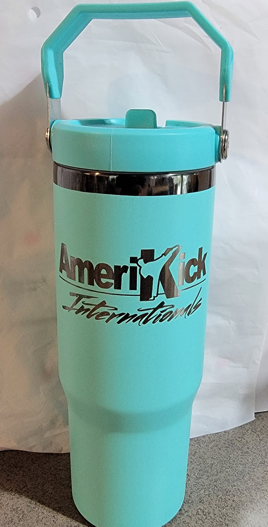 30oz AmeriKick Internationals Ion Plated Flip Straw Tumbler