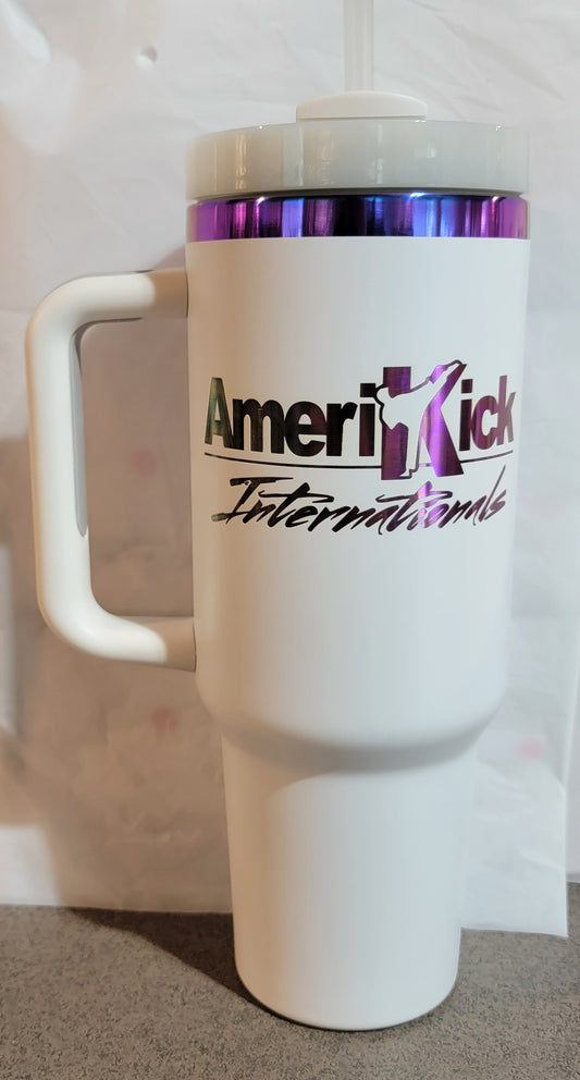 40oz Ion Plated AmeriKick Internationals Straw Tumbler